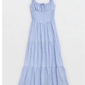 Aerie Blue Polka Dot Maxi Dress